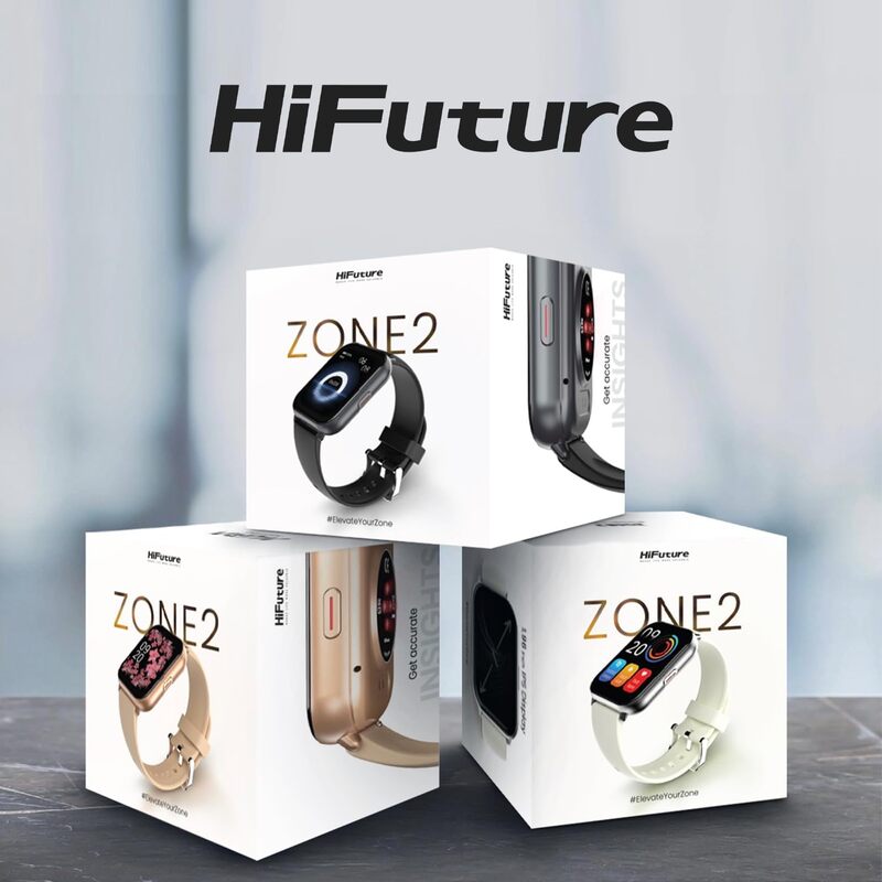 HiFuture Future Zone2 Bluetooth Calling Smart Watch, Silver White