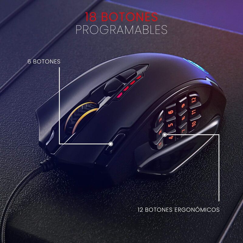 ماوس الألعاب السلكي البصري Redragon M908 Impact RGB مع أزرار جانبية