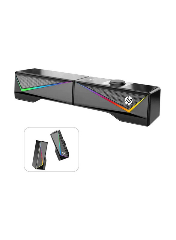 

HP DHE-6005 2.0 Sound Bar Multi Function RGB Speaker, Black