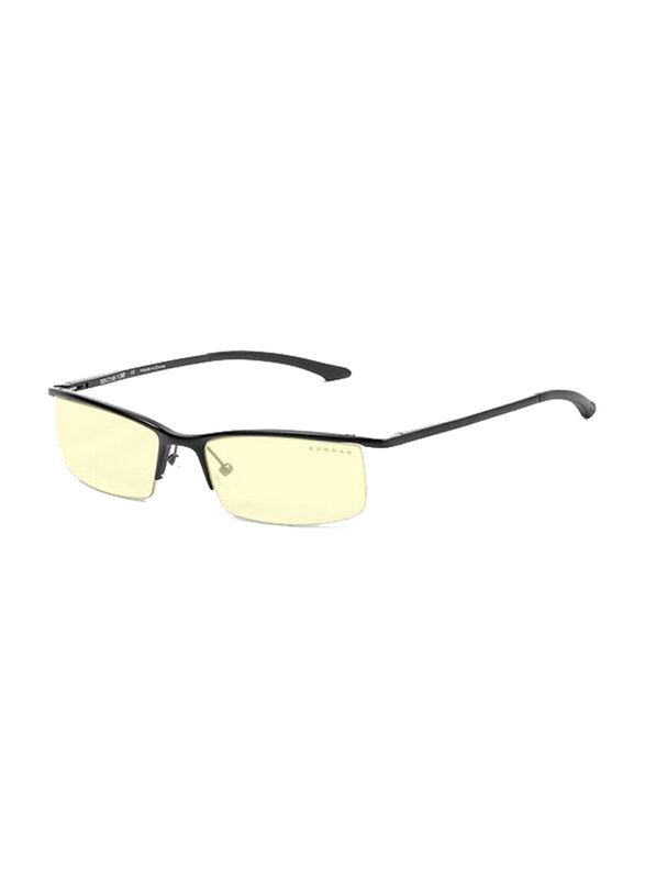 

Generic Emissary Half-Rim Rectangular Black Computer Glasses for Unisex, Amber Tint Lens, ST003-C001