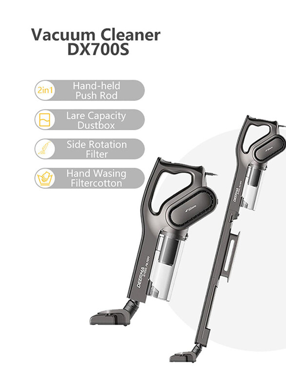 

Deerma Handheld 2-In-1 Vacuum Cleaner, 1L, DEM-DX700S, Black