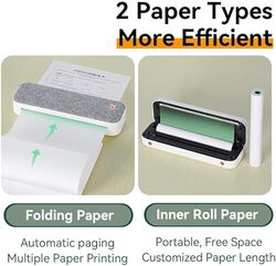 A4 Thermal Portable PrinterWireLess Inkless Bluetooth Mobile Travel Printer Supports A4 4 3 2 Thermal Paper for Prints DocumentsTattoo Paper Photos