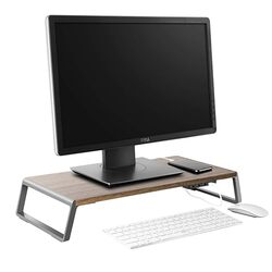 UPERGO ID 20U Height Adjustable Wooden Standing Desk With 4 USB Ports For Laptops  Monitors