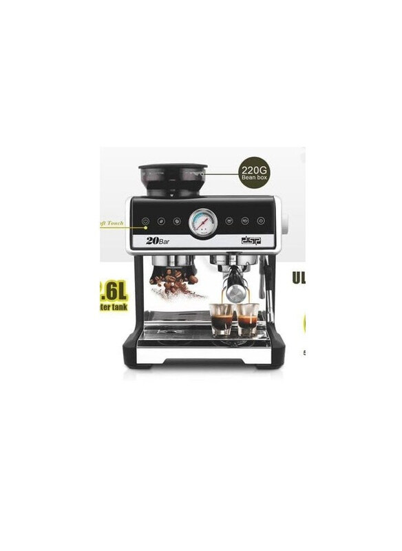 

DSP 2.6Ltr ULKA 20 Bar + 4 Bar Espresso Coffee Maker, 2250W, KA3107, Black