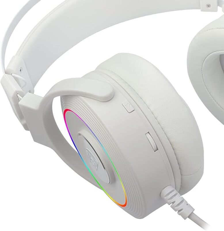 سماعة الألعاب Redragon LAMIA 2 باللون الأبيض USB RGB مع حامل