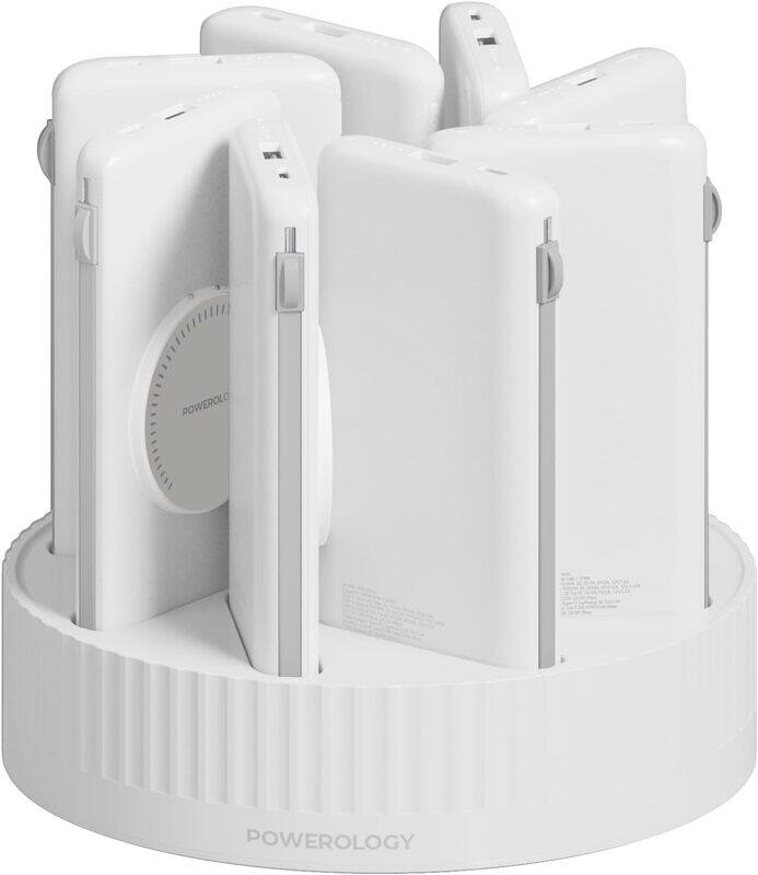 

Powerology 8in1 Station 10000mAh PD 120W QC Wireless Power Bank (White)