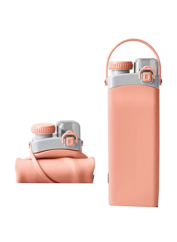 

Generic 600ml Outdoor Sports Foldable Collapsible Drink Water Bottle With Straw, Orange