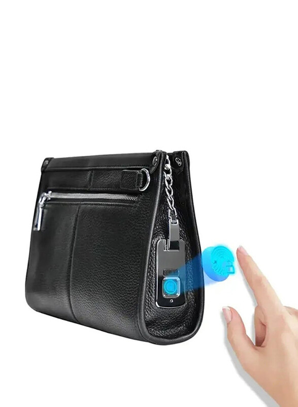 

Generic Fipilock Genuine Leather Fingerprint Lock Zipper Handbag Bag For Men, Black