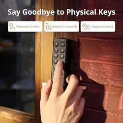 لوحة المفاتيح الذكية SwitchBot لـ SwitchBot LockKeyless Home EntryIP65 مقاوم للماء، يدعم كلمات المرور الافتراضية لأمن المنزل، عمر البطارية عامين