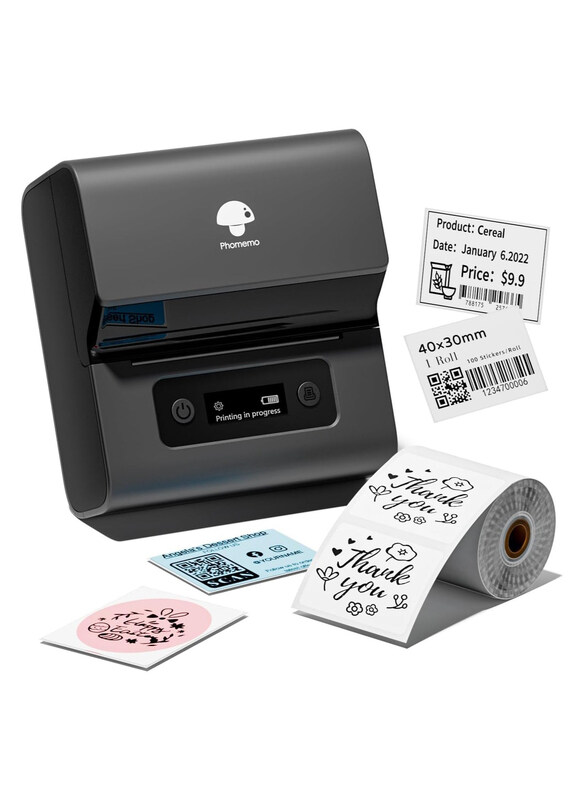 

Phomemo Label Maker M221 Address Label Printer 3’’ Portable Bluetooth Label Maker Machine, Black