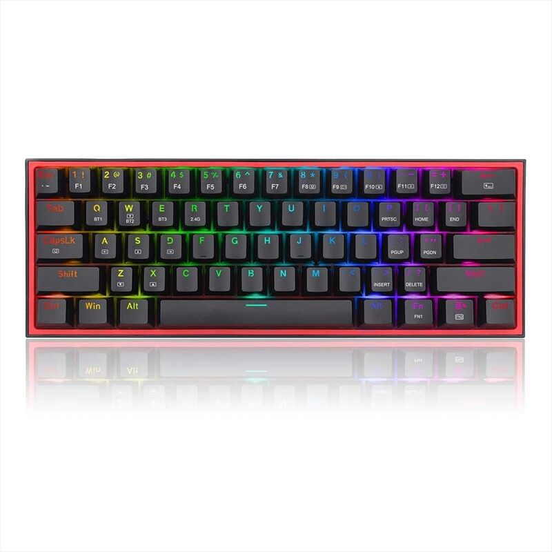 لوحة مفاتيح الألعاب الميكانيكية Redragon Fizz Pro K616-RGB بلوتوث 2.4G سلكية RGB - أسود