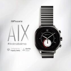 HiFuture AIX Amoled Stainless Steel Wireless Calling Smartwatch, Silver