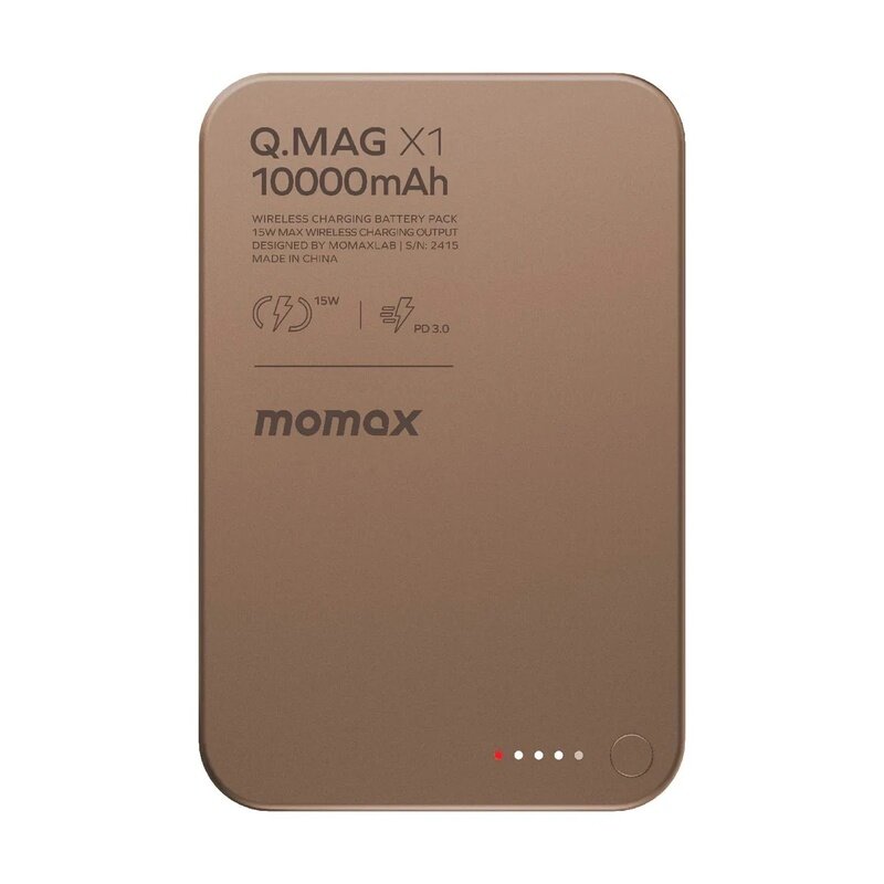 

MOMAX Magnetic Power Bank 10000mAh, Wireless Portable Charger GOLD