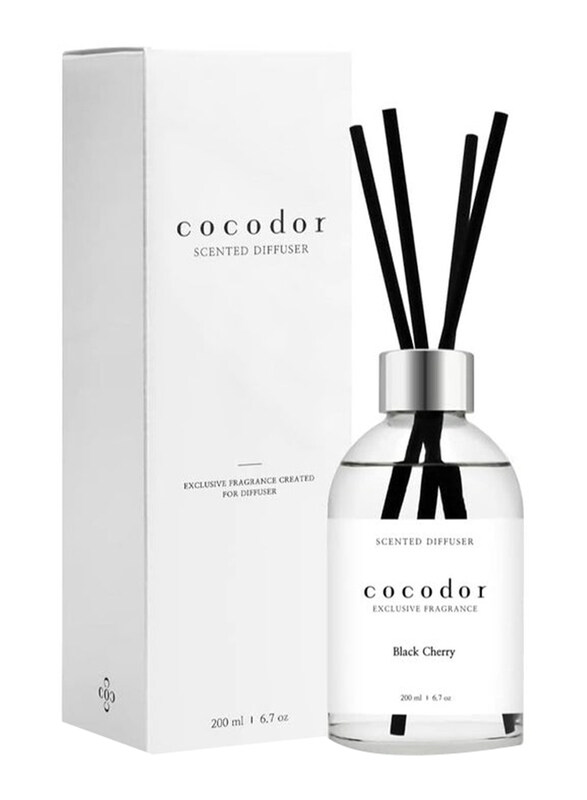 

Cocodor White Label Reed Black Cherry Diffuser, 6.7oz(200ml), Clear