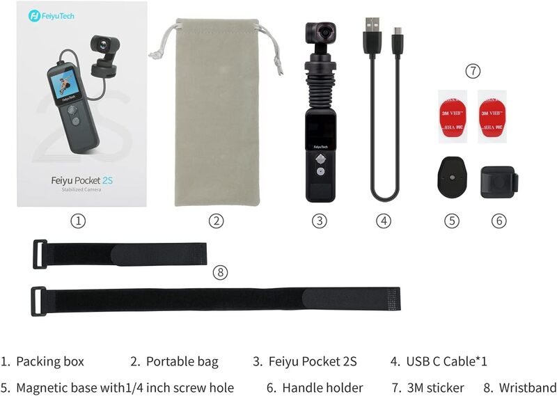 كاميرا FeiyuTech Feiyu Pocket 2S المحمولة باليد ذات 3 محاور ثابتة