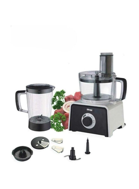 

DSP 1.5Ltr 7-in-1 Food Processor with Double Safety Lock, 600W, KJ3002, Black/White