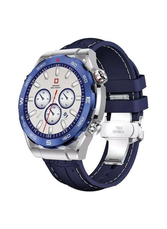 

Swiss Military Dom 3 1.43-inch AMOLED Display with Bluetooth Call Features Smartwatch, Blue