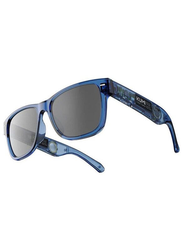 

Kumi Meta V1 Smart Full-Rim Wayfarer Blue Sunglasses for Unisex, Black Lens