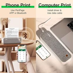 PeriPage A40 Thermal Transfer Portable Printer Supports US Letter  Legal Length Wireless Bluetooth Mobile Travel Printer Compatible with Android and iOS Prints Documents Web Pages Photos