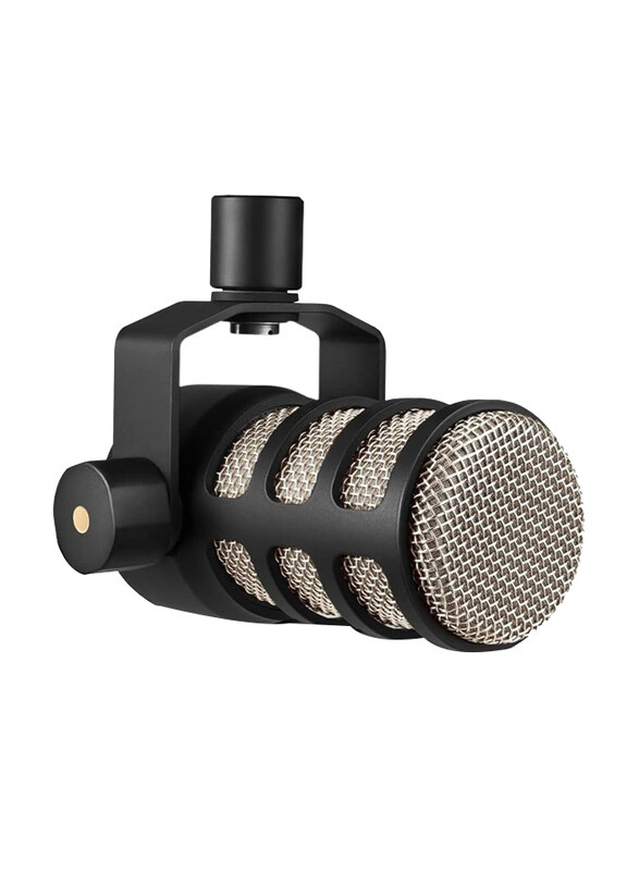 

Generic Dynamic Microphone with Built-in Swing Stand for Podcasting, Black