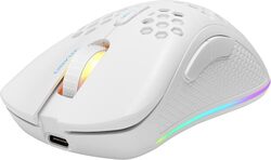 DELTACO GAMING WM80 Gaming Mouse Wireless Optical White 7 Buttons 4800 DPI Illuminated Rechargeable