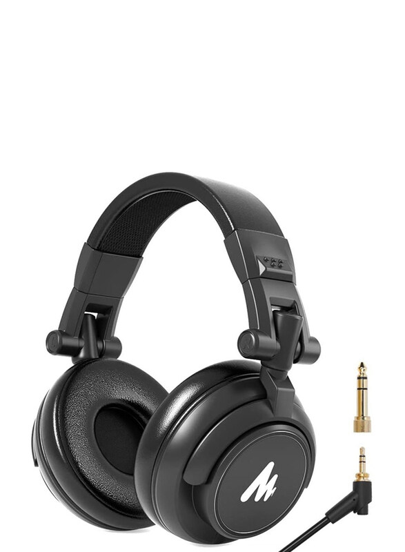 

Maono Professional DJ Studio Monitor Wired On-Ear Headphones with Detachable Plug & Cable, Black