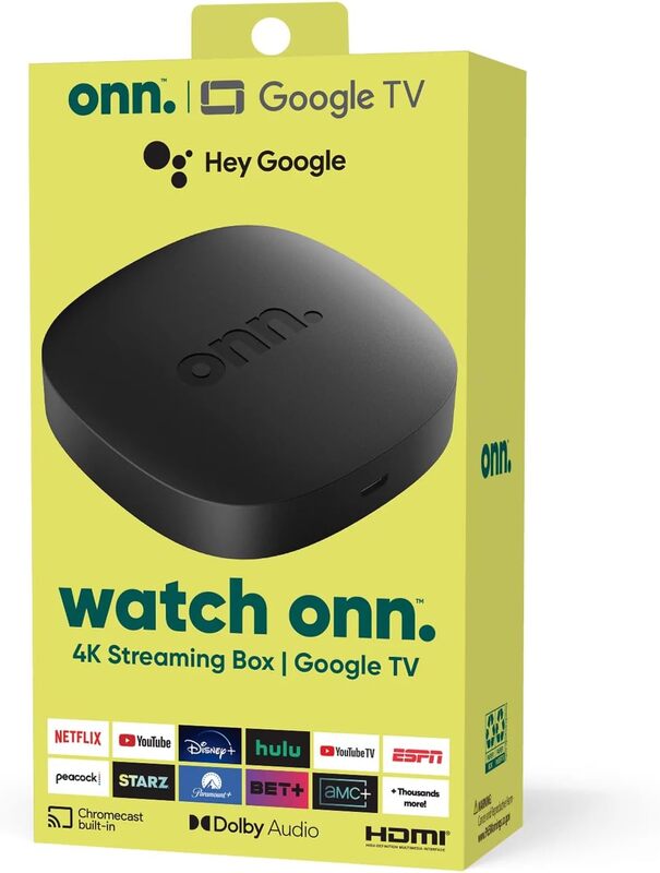 onn onnGoogle TV 4K UHD Resolution Streaming Box with Remote Control