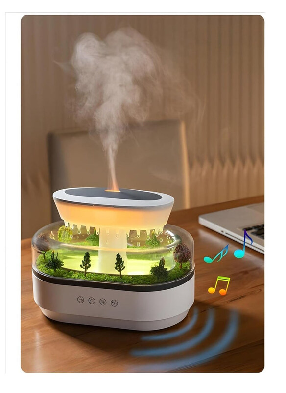 

Generic Mushroom Oil Diffuser Rain Humidifier, White
