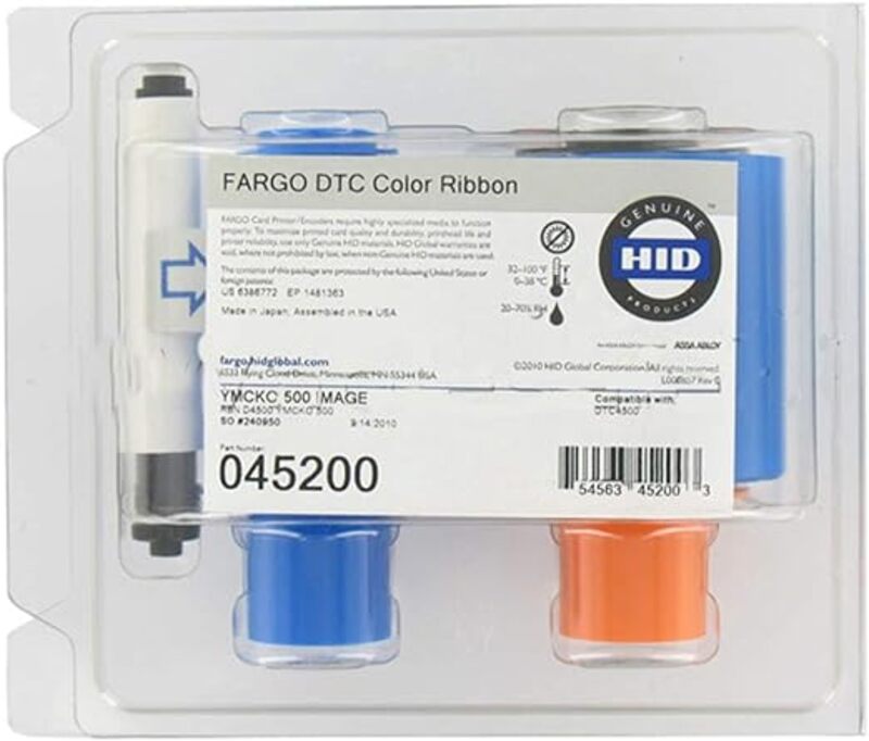 Fargo Genuine 45200 YMCKO Color Ribbon for Model DTC4500e Printer
