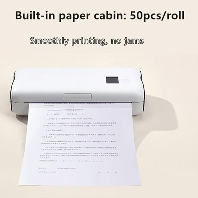 Wireless Portable Printer Bluetooth40 Portable Thermal Printer Support 8 3 Printing Width  Compatible with Phone Laptop 203DPI Mobile Printer for Travel Office School Home