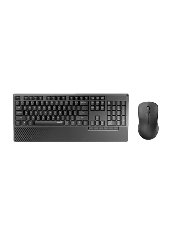 

Rapoo Wireless Spill-Resistant Keyboard and Mouse Combo, X1960, Black