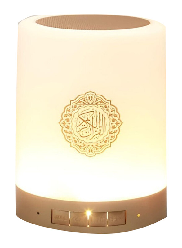 

Generic Burtoni Bluetooth Holy Quran Speaker with Smart Touch Lamp, White/Beige