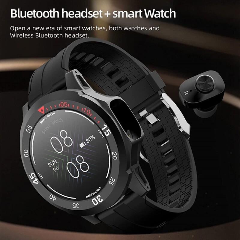 2 in 1 Smart Watch with Earbuds  Sport Fitness Watch