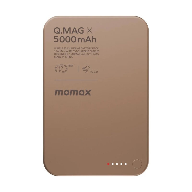 

MOMAX Magnetic Power Bank 5000mAh Wireless Portable Charger GOLD