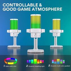 MAONO DM20 GamerWave Condenser USB Gaming RGB Microphone WHITE