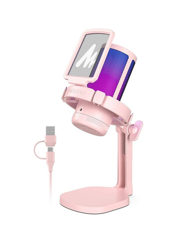 

N/a Maono GamerWave Condenser USB Gaming RGB Microphone, DGM20, Pink