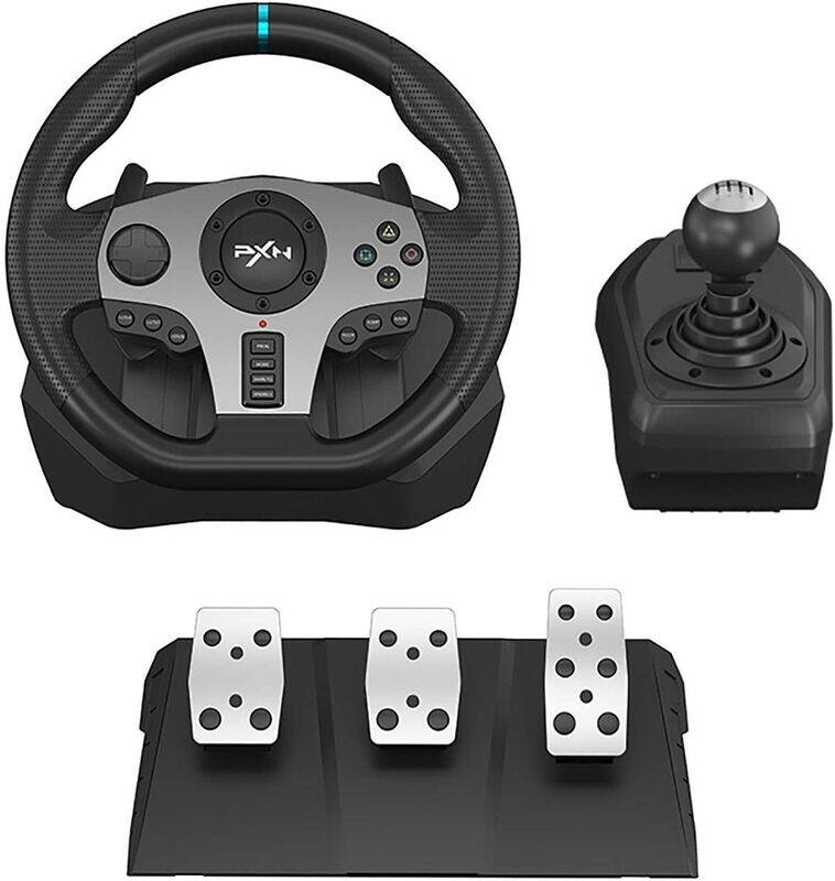 

PXN 270 900 Racing Wheel PXN V9 USB PC Race Game Driving Steering Wheel with Clutch Pedals and Shifter for Windows PC PS3 PS4 Xbox One Switch