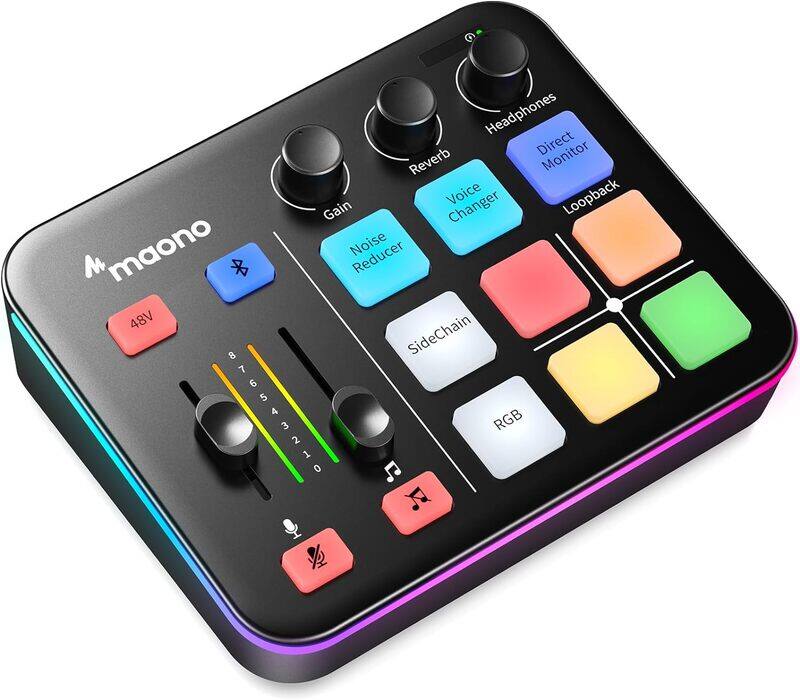 

MAONO Gaming Audio MixerAudio Interface with Propreamp RGBBluetooth48V Phantom Power for Live Streaming Podcasting Content CreateGaming MaonoCaster G1