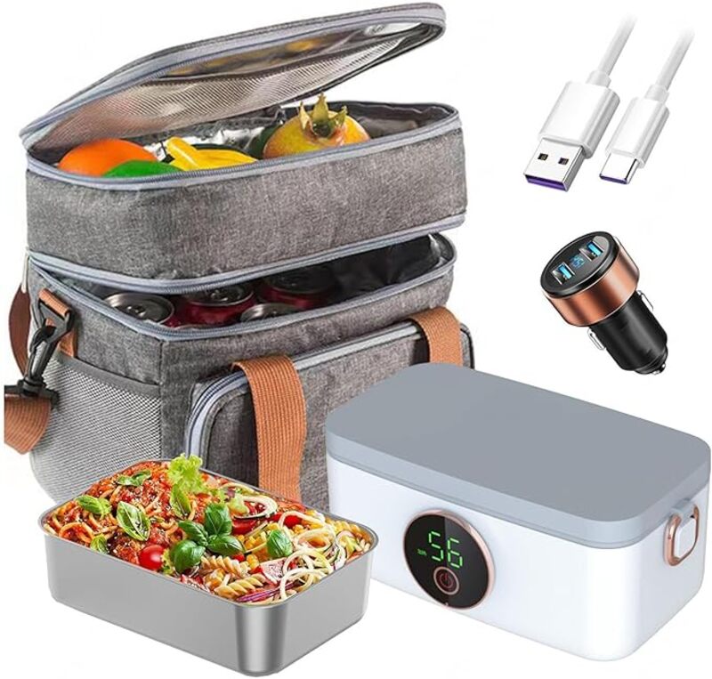 Self Heating Rechargeable Lunch Box with 5-Gear Heating Function