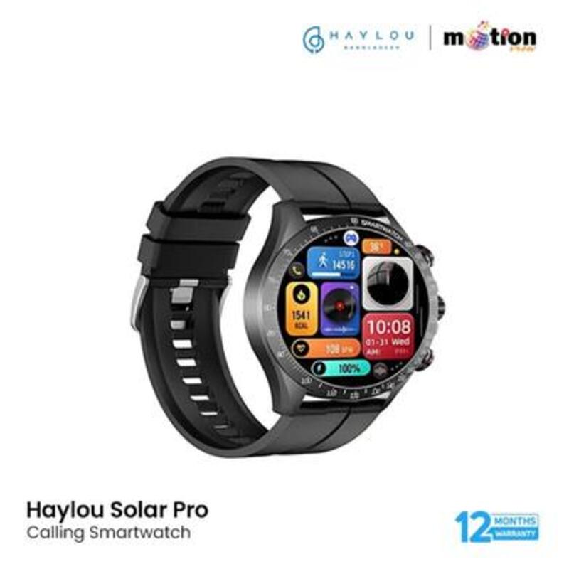 ساعة Haylou Solar Pro 1 مقاس 43 بوصة AMOLED BT للمكالمات الذكية باللون الأسود