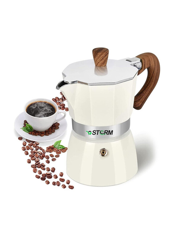 

Generic Excellent Camping Espresso Maker Moka Pot, 5oz, Beige