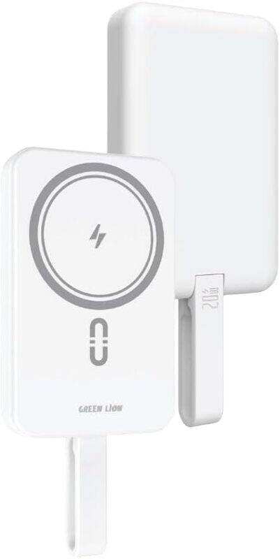 

Green Lion Lite Power Bank Compatible With MagSafe PD 20W 10000mAh Fast Charge Wireless ChargingRemovable Cables