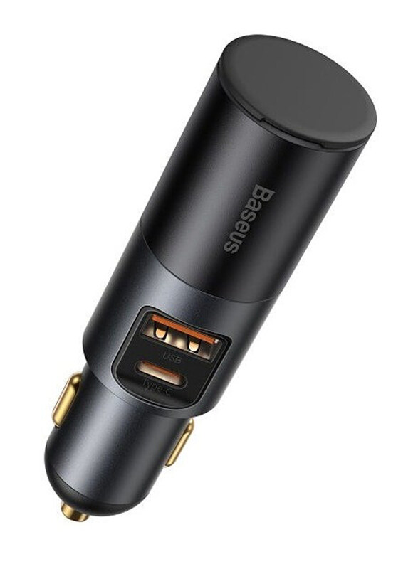 

Baseus 120W Car Charger U + C + Cigarette Lighter Socket, CCBT-C0G, Grey
