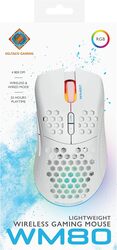 DELTACO GAMING WM80 Gaming Mouse Wireless Optical White 7 Buttons 4800 DPI Illuminated Rechargeable