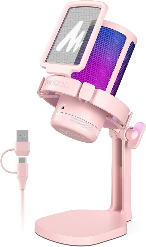 

MAONO Gaming Microphone with Noise CancellationDGM20 Pink