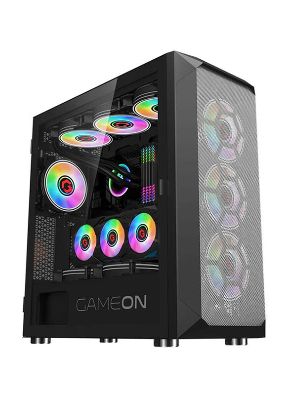 

Generic Gameon Emperor Arctic Series ARGB+Remote 7 Fans Mid Tower Gaming Case, Black