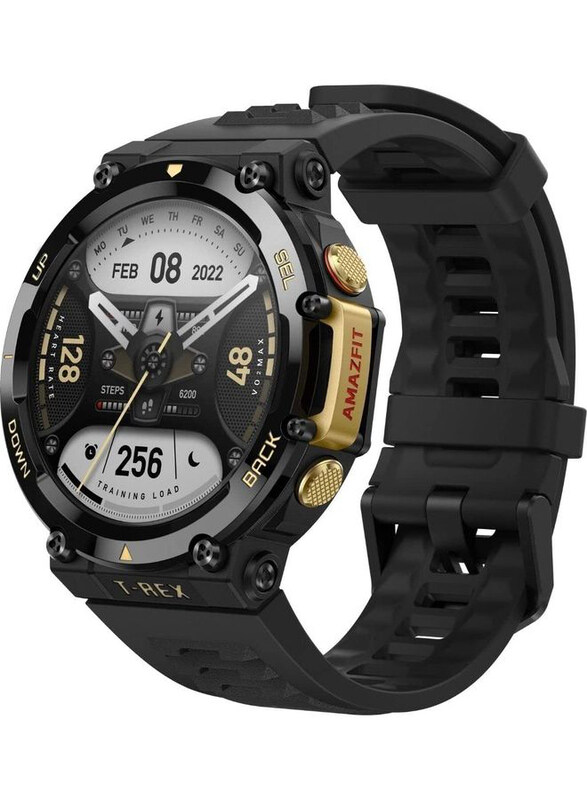

Amazfit T Rex 2 1.39 Inch Smartwatch with GPS 15 Military-Grade Tests Real-Time Navigation, Black/Gold