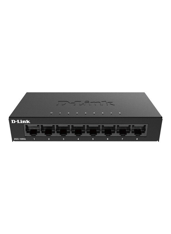

D-Link DGS-108GL 8-Port Gigabit Unmanaged Desktop Switch, Black