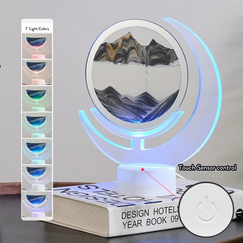 LED Quicksand Night Light with 7 Colors