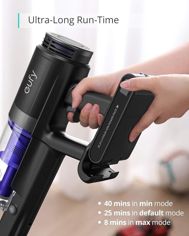 eufy Cordless Stick Vacuum Cleaner HomeVac S11 Go Lightweight Cordless 120 AW Suction Power Detachable Battery Cleans Carpet to Hard Floor